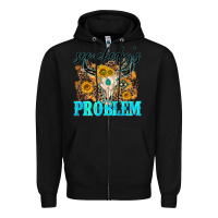 Black somebodys problem Zipper Hoodie - NancyCooperArtShop