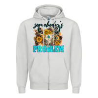 Dove Grey somebodys problem Zipper Hoodie - NancyCooperArtShop
