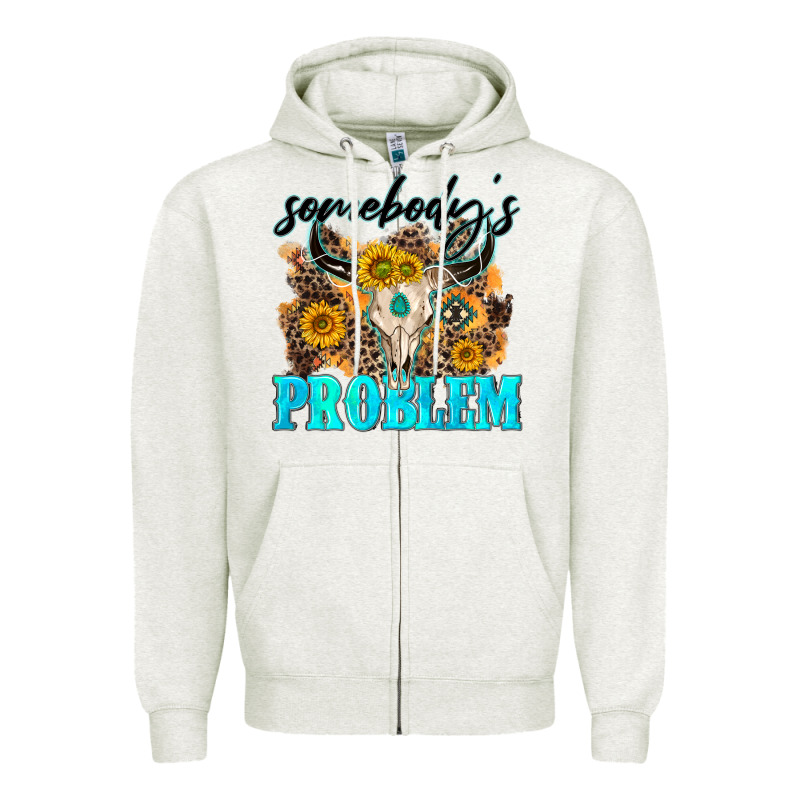 Somebodys Problem Zipper Hoodie by NancyCooperArtShop | Teevron