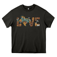 Asphalt love texas map sunflower leopard cowhide Heavy Core Tee - Artiststas