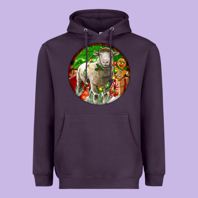 Christmas Dorset Sheep Heavyweight Hoodie Designed By Lillyallendesigns