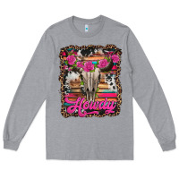 Heather Grey howdy valentine's day bull skull Long Sleeve Tee - Jasminsmagicworld