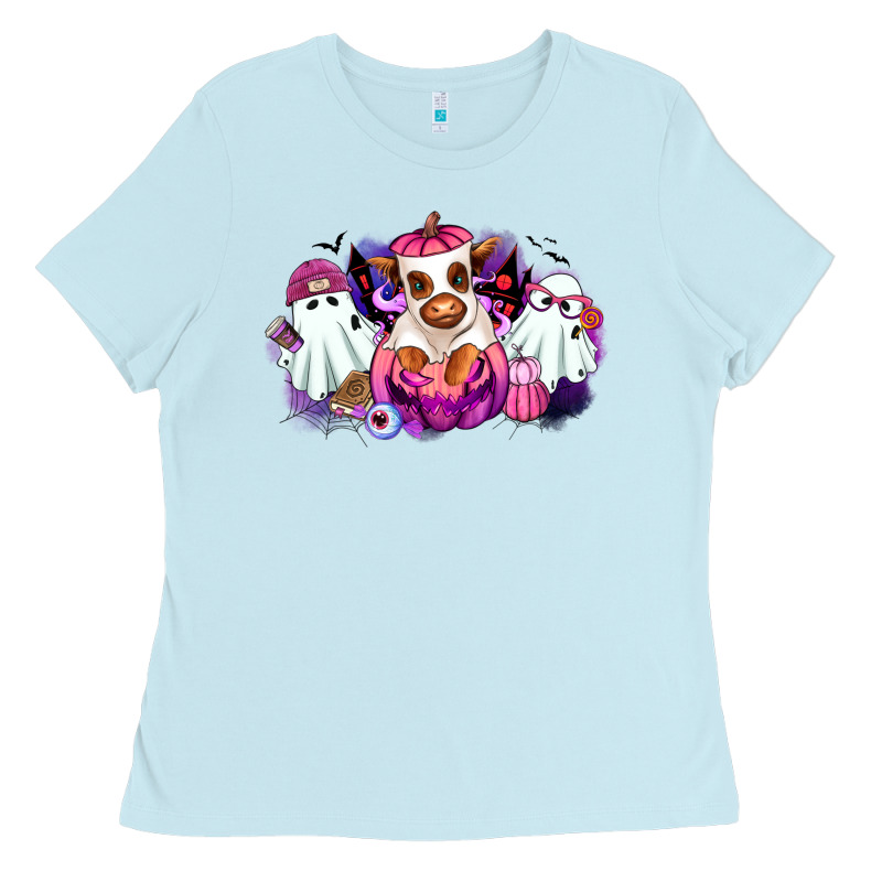 Halloween Ghost Heifer Ladies Tee by RanaPortraitStore | Teevron