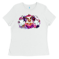 White Halloween ghost Heifer Ladies Tee - RanaPortraitStore