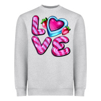 Heather Grey love with strawberry candy Heavyweight Sweatshirt - AdoDesignShop