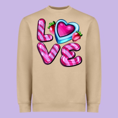Love With Strawberry Candy Heavyweight Sweatshirt Designed By Adodesignshop