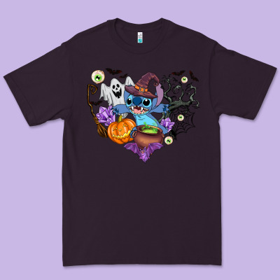 Stitch Heart Halloween Premium Tee Designed By Adodesignshop