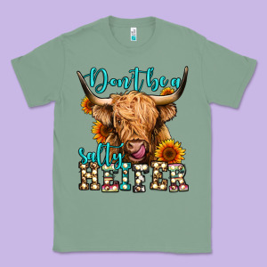 Don't Be A Salty Heifer Long Haired Cow Classic Tee Designed By Jasminsmagicworld