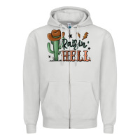 Dove Grey raisin hell cowboy cactus Zipper Hoodie - MaliasSmallBusiness