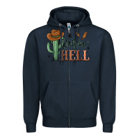Navy raisin hell cowboy cactus Zipper Hoodie - MaliasSmallBusiness