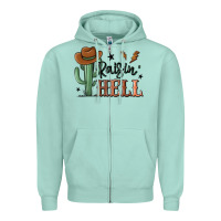 Raisin Hell Cowboy Cactus Zipper Hoodie | Teevron