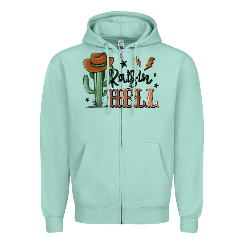 Raisin Hell Cowboy Cactus Zipper Hoodie by MaliasSmallBusiness | Teevron