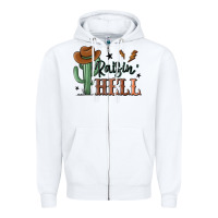 White raisin hell cowboy cactus Zipper Hoodie - MaliasSmallBusiness