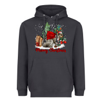 Smoke Merry Christmas Gray Squirrel Heavyweight Hoodie - LillyAllenDesigns