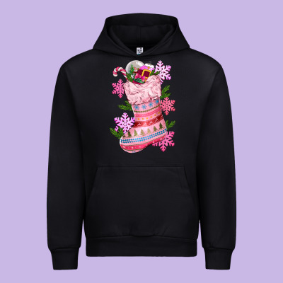 Pink Christmas Socks Urban Hoodie Designed By Cowgirlartshop