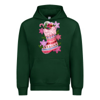 Forest Green pink christmas socks Urban Hoodie - CowGirlArtShop