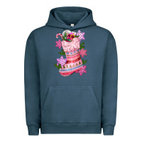 Pigment Midnight Navy pink christmas socks Urban Hoodie - CowGirlArtShop