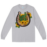 Moon Dust western horseshoe sunflower cactus Long Sleeve Tee - BarkalooDesign