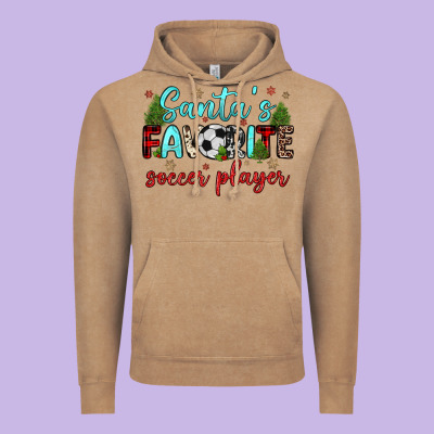 Santa S Favorite Soccer Player Vintage Hoodie Designed By Jahusdesignshop