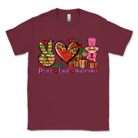 Burgundy peace love nutcraker Classic Tee - AdoDesignShop