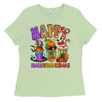 Matcha Happy Hallothanksmas coffee cups Ladies Tee - RanaPortraitStore