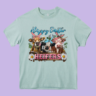 Heavy Core Tee Happy Easter Heifers