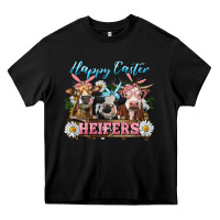 Black Happy Easter Heifers Heavy Core Tee - RanaPortraitStore