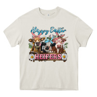 Cream Happy Easter Heifers Heavy Core Tee - RanaPortraitStore