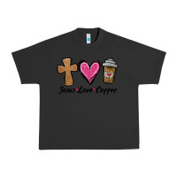 Pigment Black jesus love coffee Urban Heavy Tee - Jasminsmagicworld