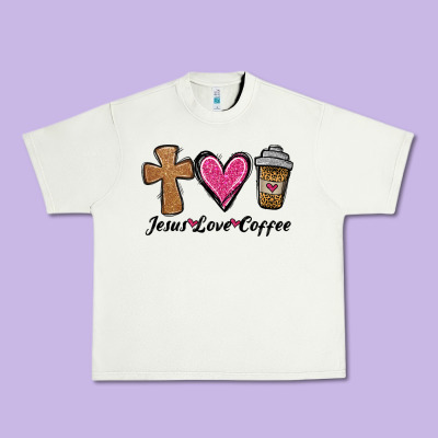 Jesus Love Coffee Urban Heavy Tee Designed By Jasminsmagicworld