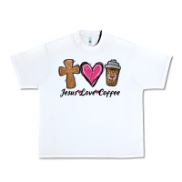 White jesus love coffee Urban Heavy Tee - Jasminsmagicworld
