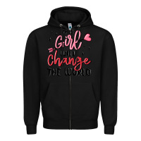 Black this girl will change the world Zipper Hoodie - MaliasSmallBusiness