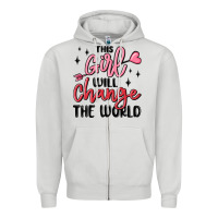 Dove Grey this girl will change the world Zipper Hoodie - MaliasSmallBusiness