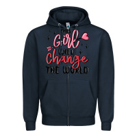 Navy this girl will change the world Zipper Hoodie - MaliasSmallBusiness