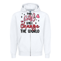White this girl will change the world Zipper Hoodie - MaliasSmallBusiness