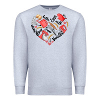 Heather Grey bake tools heart Premium Sweatshirt - Artiststas