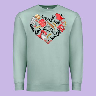 Bake Tools Heart Premium Sweatshirt Designed By Artiststas
