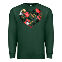 Sports Green bake tools heart Premium Sweatshirt - Artiststas