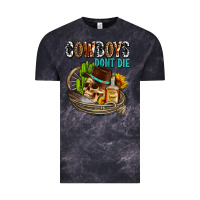 Cloud Black cowboys don't die Vintage Tee - AdoDesignShop
