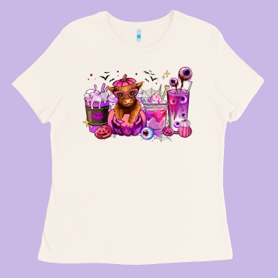 Ladies Tee Halloween Heifer coffee cups
