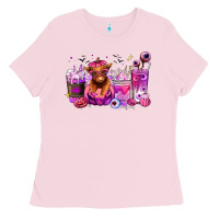 Bubblegum Pink Halloween Heifer coffee cups Ladies Tee - RanaPortraitStore