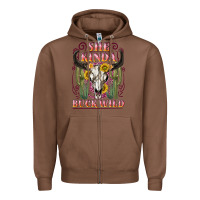 Chestnut she kinda buck wild with bull skull Zipper Hoodie - NancyCooperArtShop