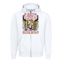 White she kinda buck wild with bull skull Zipper Hoodie - NancyCooperArtShop
