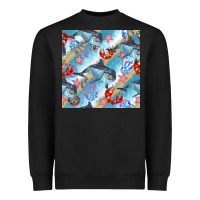 Black dolphin and crab seamless pattern Heavyweight Sweatshirt - BundleAndBundleShop