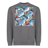 Storm dolphin and crab seamless pattern Heavyweight Sweatshirt - BundleAndBundleShop