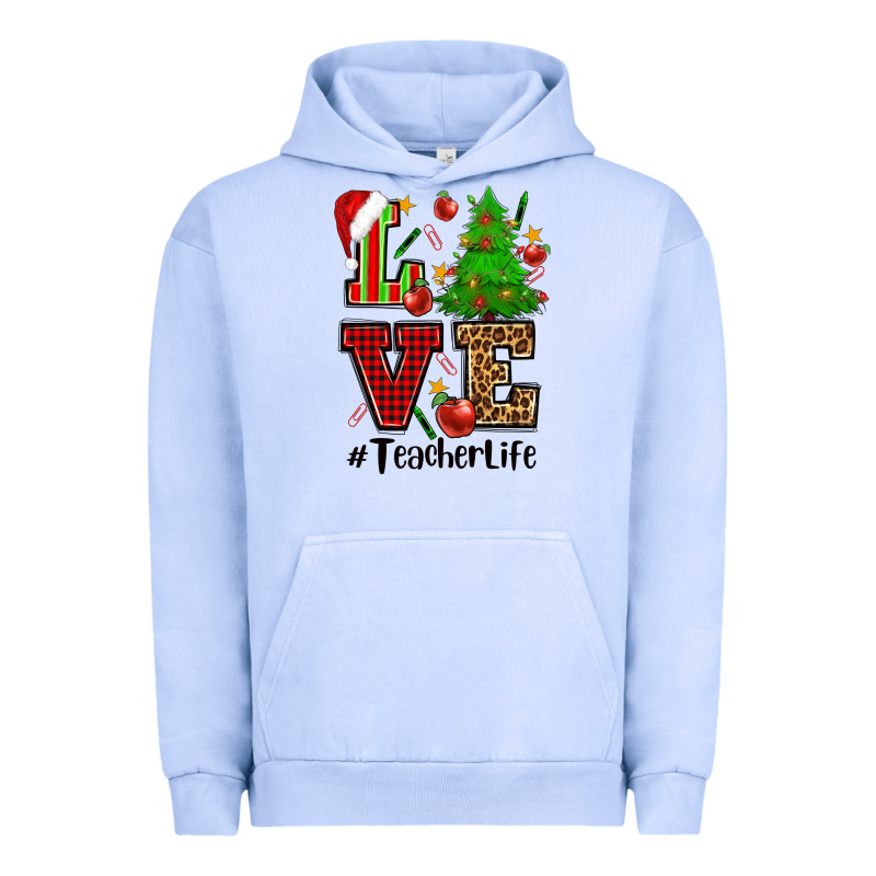 Love Teacher Life Christmas Urban Hoodie by CowGirlArtShop | Teevron