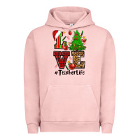 Pigment Salmon love teacher life christmas Urban Hoodie - CowGirlArtShop
