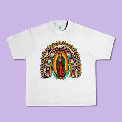 Our Lady Of Guadalupe Rainbow Urban Heavy Tee Designed By Jahusdesignshop
