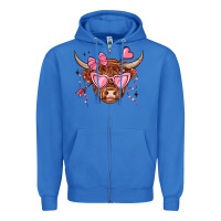 True Royal valentines day long haired cow Zipper Hoodie - MaliasSmallBusiness