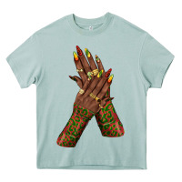 Arona juneteenth nail art with afro hand Heavy Core Tee - texasbilliewilder